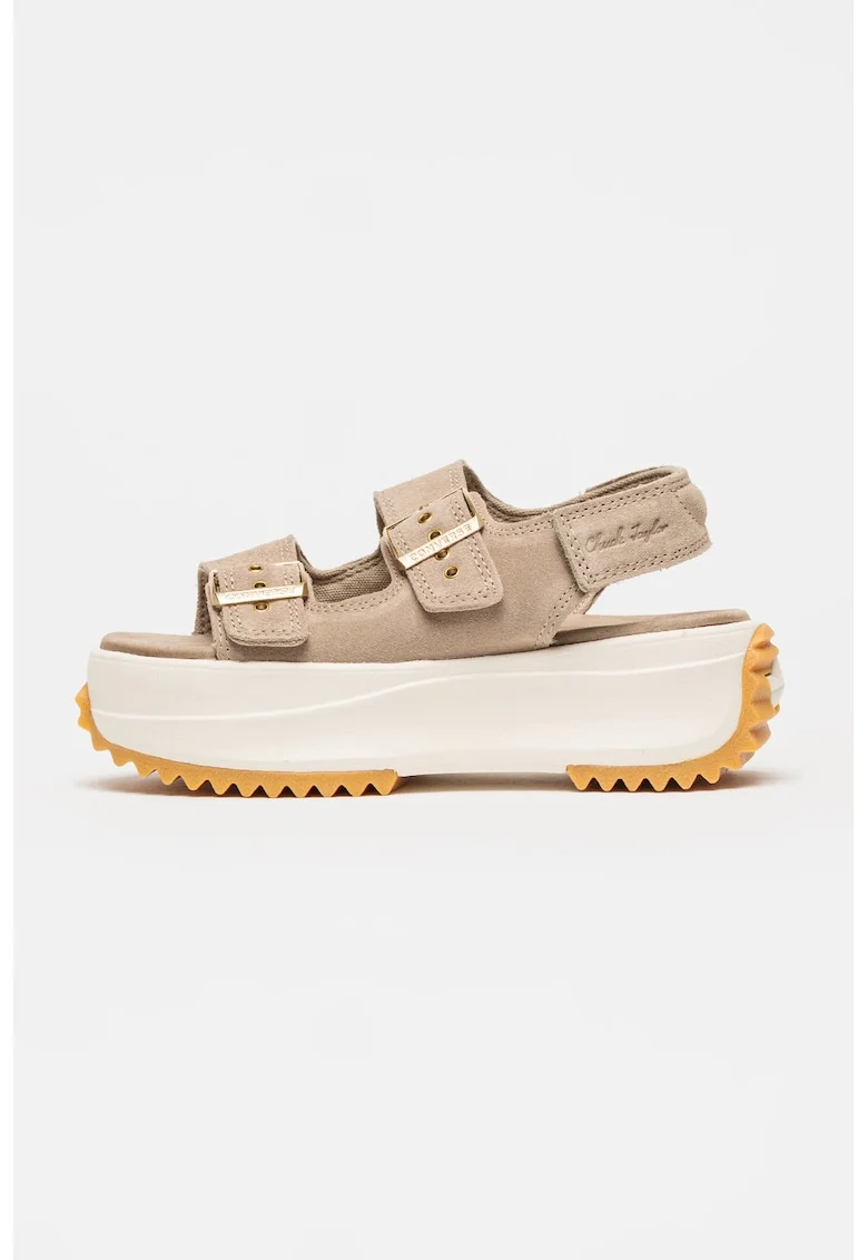 Sandale wedge de piele intoarsa All Star Chuck Taylor, Bej inchis