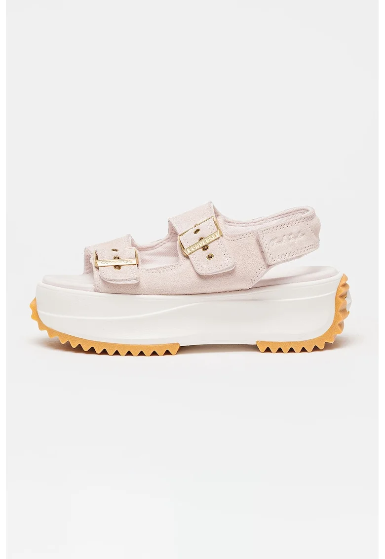 Sandale wedge de piele intoarsa All Star Chuck Taylor, Nude rose