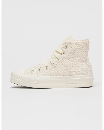 Tenisi cu dantela crosetata Chuck Taylor All Star Lift, Alb fildes