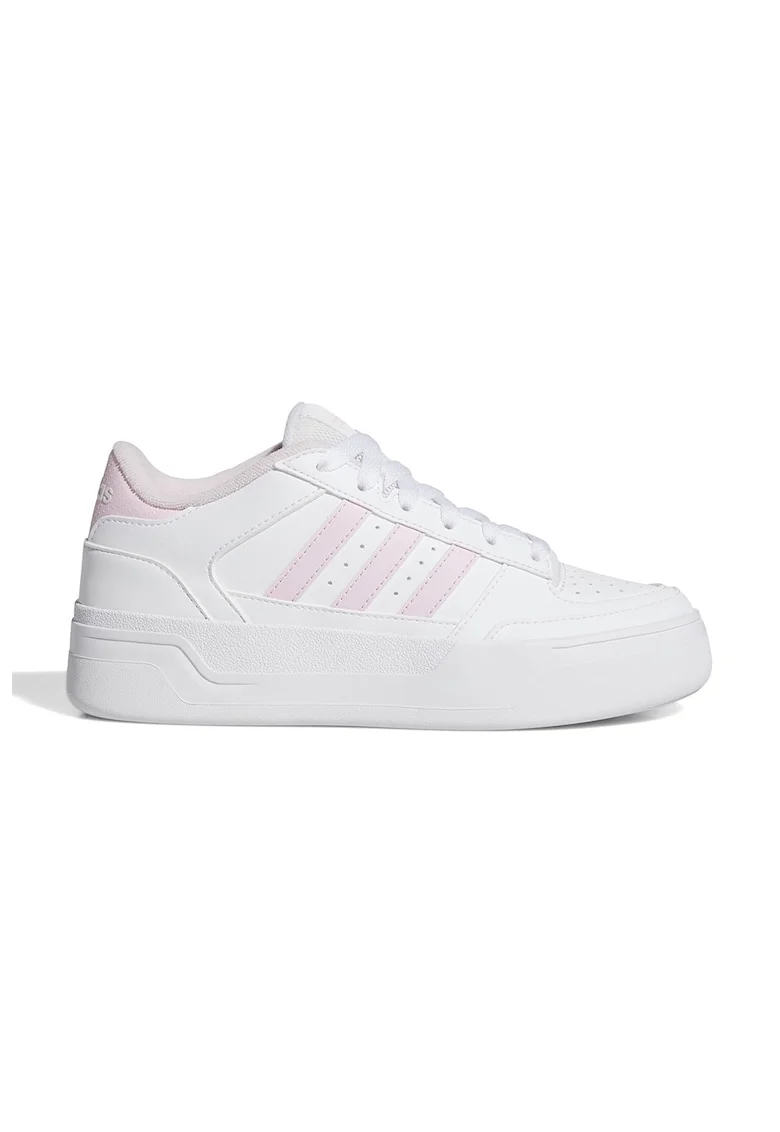 Pantofi sport Break Star flatform de piele ecologica, Alb optic/Roz pal