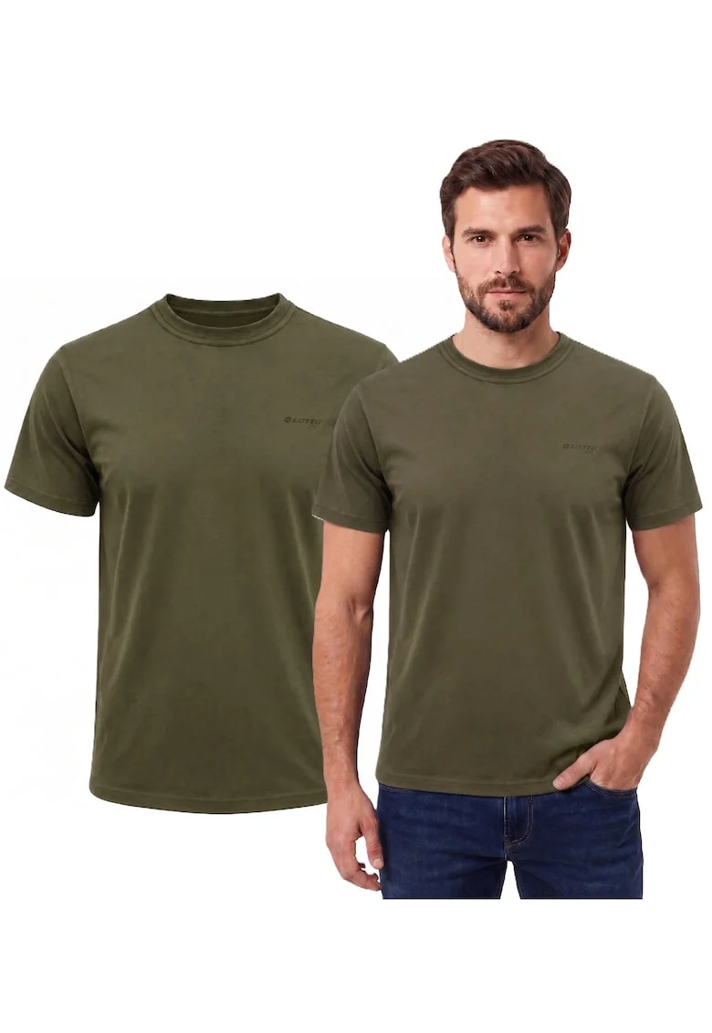 Tricou din bumbac cu decolteu la baza gatului