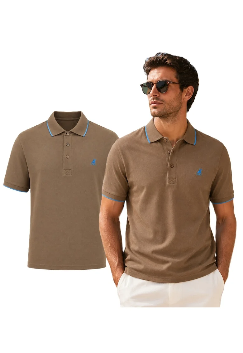 Tricou din bumbac cu detalii contrastante