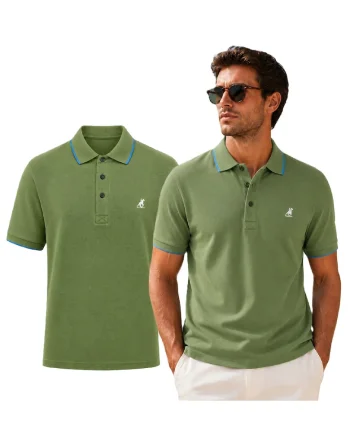 Tricou polo cu logo contrastant