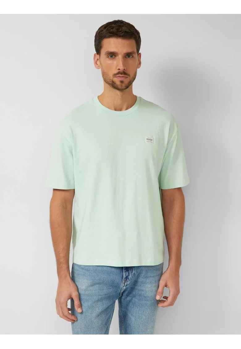 Tricou barbati, din jerseu gros de bumbac, Modern fit, Verde menta