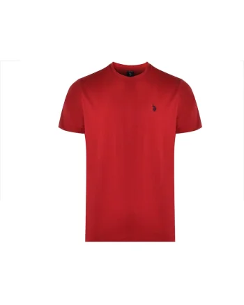 Tricou din bumac cu decolteu la baza gatului