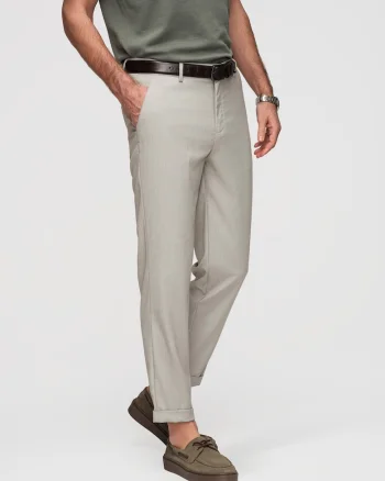 Pantaloni chino cu detalii elegante si material rezistent, Gri deschis