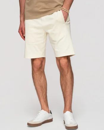 Pantaloni scurti din bumbac cu croiala lejera, Crem