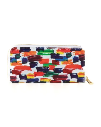 Portofel din piele cu model, Multicolor