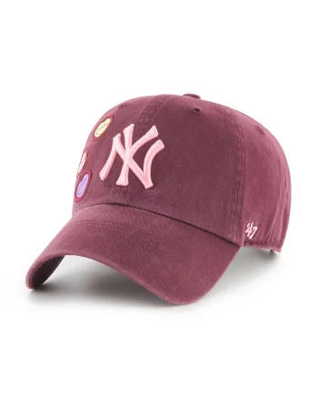 ’47, Sapca baseball cu inimi NY Yankees, Galben/Roz inchis/Lila