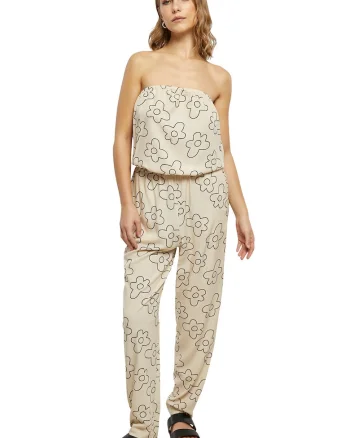 Salopeta cu imprimeu floral, Negru/Crem