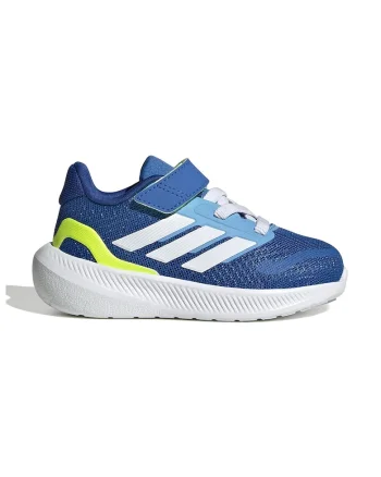 Pantofi sport Run Falcon 5 din material textil cu velcro, Alb/Albastru royal