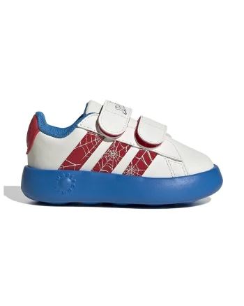 Pantofi sport Grand Court cu model Spider-Man, Alb/Rosu vermillion