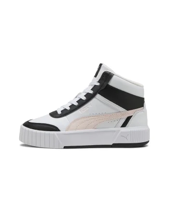 Pantofi sport mid-cut din piele Carina MIa, Negru/Alb optic/Bej deschis