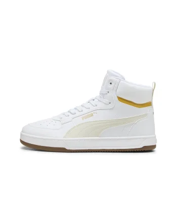 Pantofi sport mid-high de piele ecologica cu model unisex Caven 2.0, Alb optic/Bej deschis