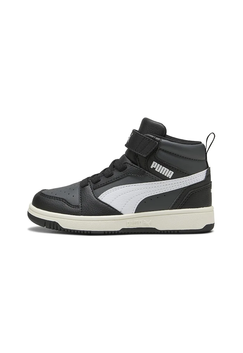 Pantofi sport mid-cut cu velcro Rebound V6, Alb/Negru/Gri