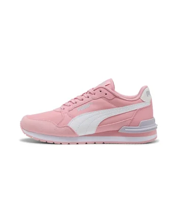 Pantofi sport ST Runner v4 NL din piele ecologica cu insertii din material textil, Roz deschis/Alb optic