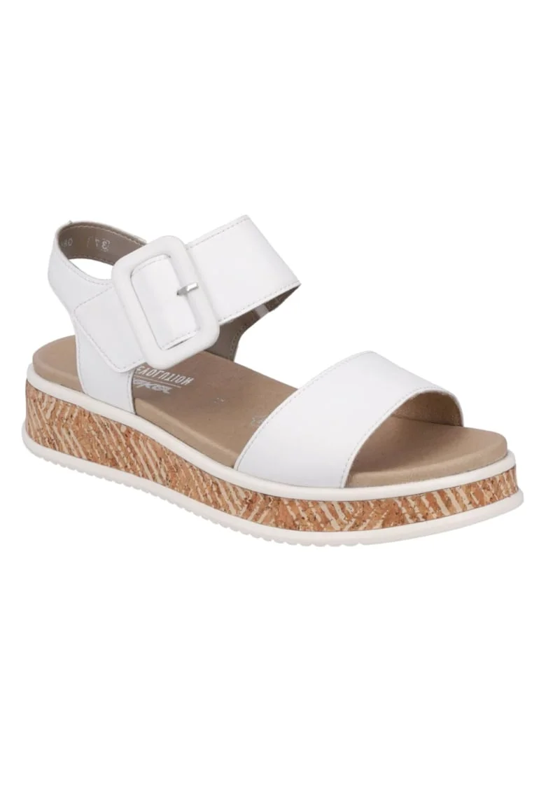 Sandale casual, dama,  REVOLUTION, W0800-80 alb, piele ecologica, Alb