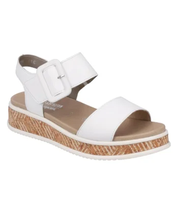 Sandale casual, dama,  REVOLUTION, W0800-80 alb, piele ecologica, Alb