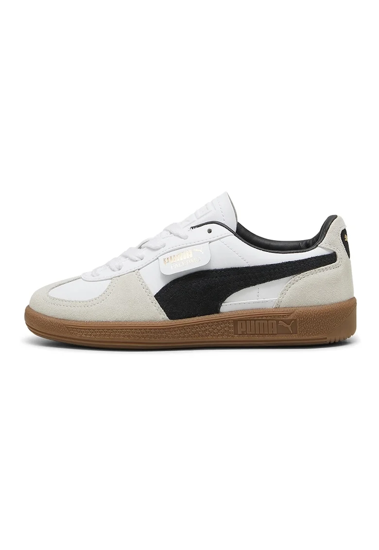 Pantofi sport Palermo de piele intoarsa si ecologica, Alb/Grej