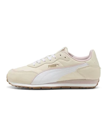 Pantofi sport Miler cu garnituri de piele intoarsa, Alb fildes