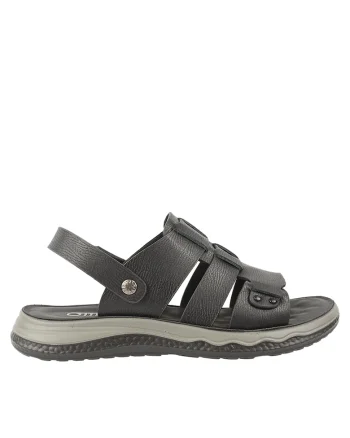 Sandale casual, barbati,  FM60002B, negru, piele naturala, Negru