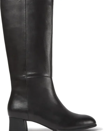 Cizme medii din piele Katie, Negru