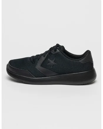 Pantofi sport din plasa cu insertii din piele ecologica Unisex Day One, Negru