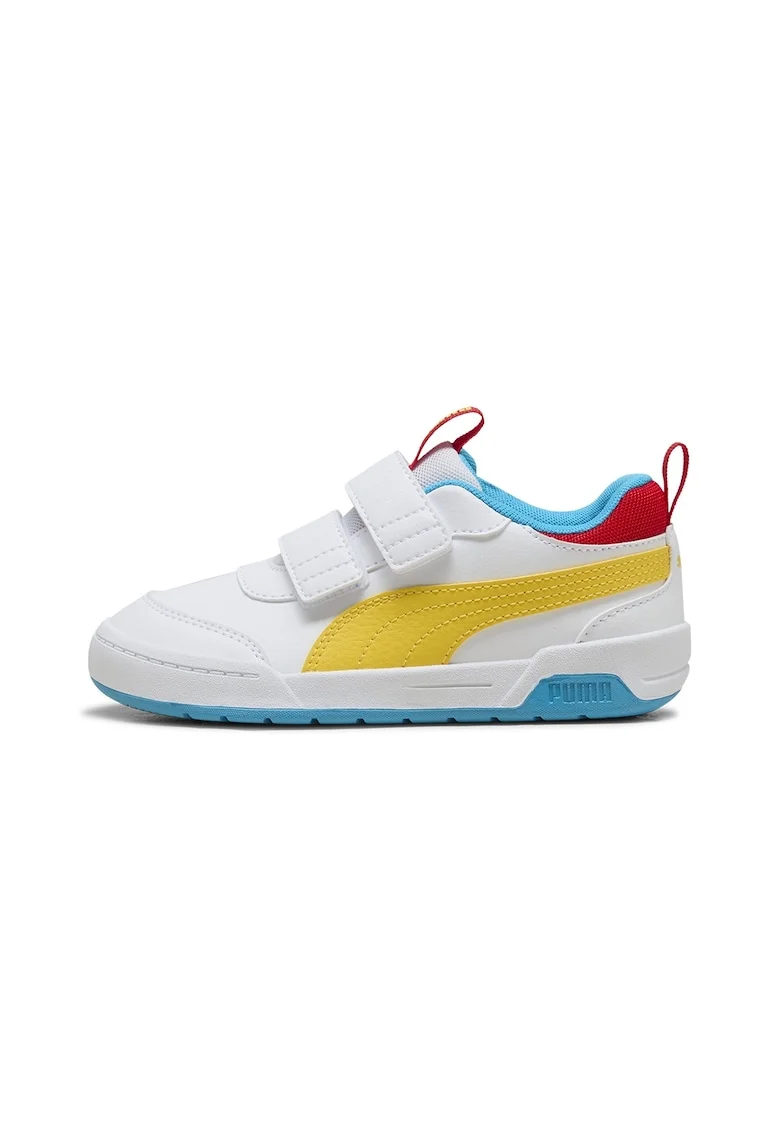 Pantofi sport cu inchidere velcro Multiflex 2, Alb/Galben/Albastru
