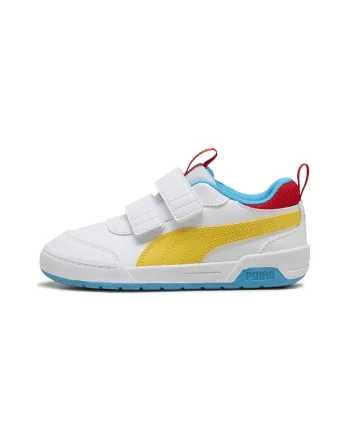 Pantofi sport cu inchidere velcro Multiflex 2, Alb/Galben/Albastru