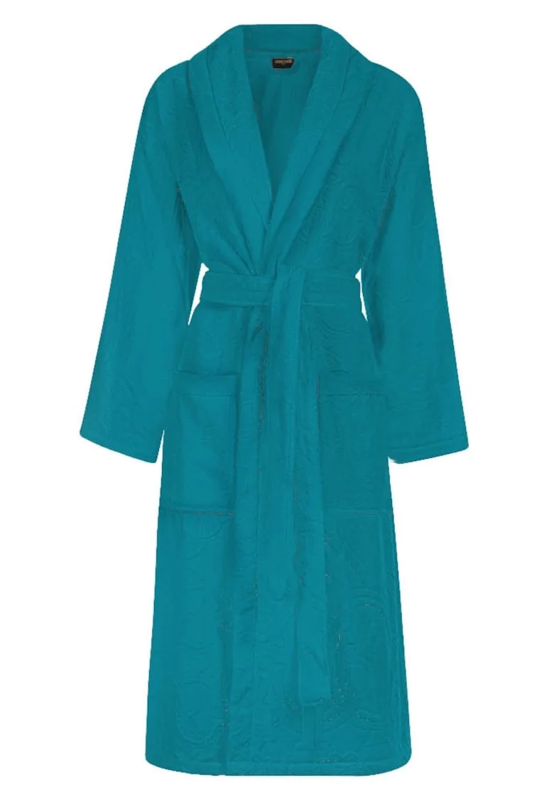 Halat de baie,  Cappuccio, Bumbac, Albastru, L/XL
