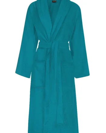 Halat de baie,  Cappuccio, Bumbac, Albastru, L/XL