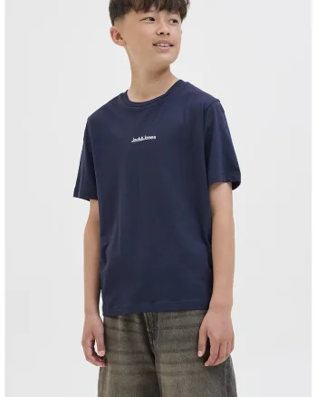 Tricou de bumbac cu imprimeu logo, Portocaliu/Albastru inchis