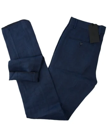 Pantaloni barbati din in,  Bleumarin,