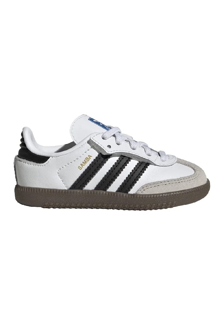 Pantofi sport cu straturi multiple din piele intoarsa Samba, Alb/Negru/Gri