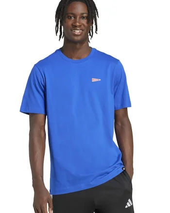 Tricou de bumbac cu logo brodat, Rosu/Albastru royal/Alb optic