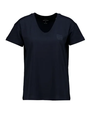 Tricou lejer cu decolteu in V si maneci cazute, Albastru ultramarin