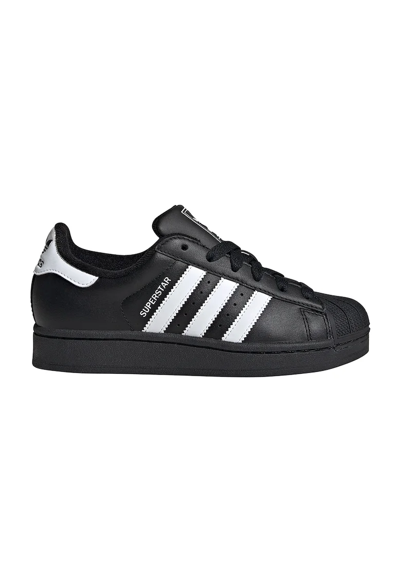 Pantofi sport low-cut din piele si piele ecologica Superstar II, Negru