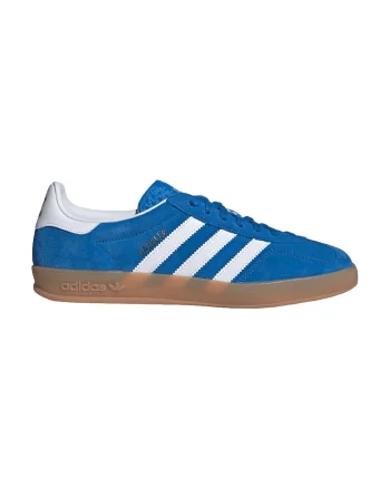 Pantofi sport Gazelle din piele intoarsa cu logo, Alb/Albastru