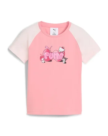 Tricou cu imprimeu Hello Kitty, Alb fildes/Roz pastel