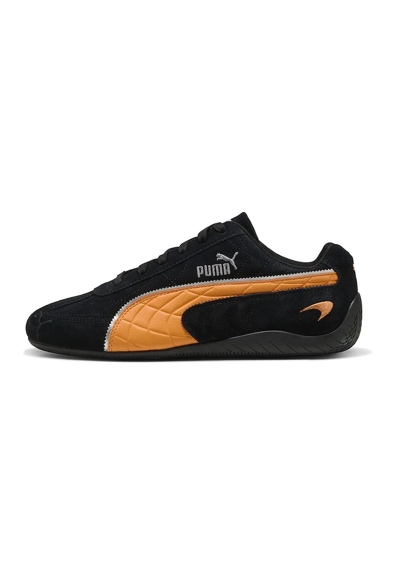Pantofi sport McLaren Speedcat cu garnituri contrastante, Negru/Portocaliu mandarina