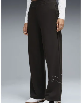 Pantaloni de trening cu logo cu strasuri Bedazzled, Negru