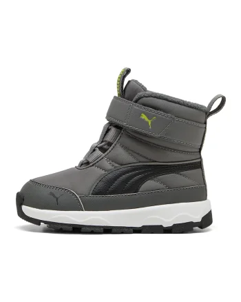 Ghete de piele ecologica si material textil Evolve AC+, Negru stins/Gri inchis