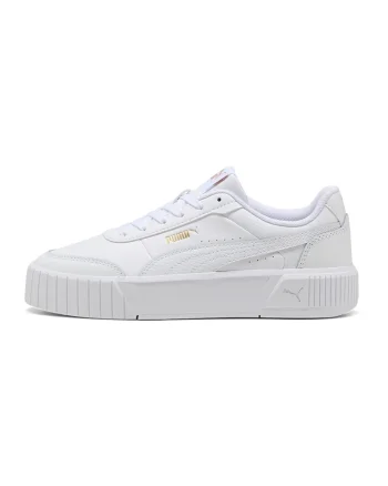 Pantofi sport Carina Mia flatform din piele si piele ecologica, Alb optic