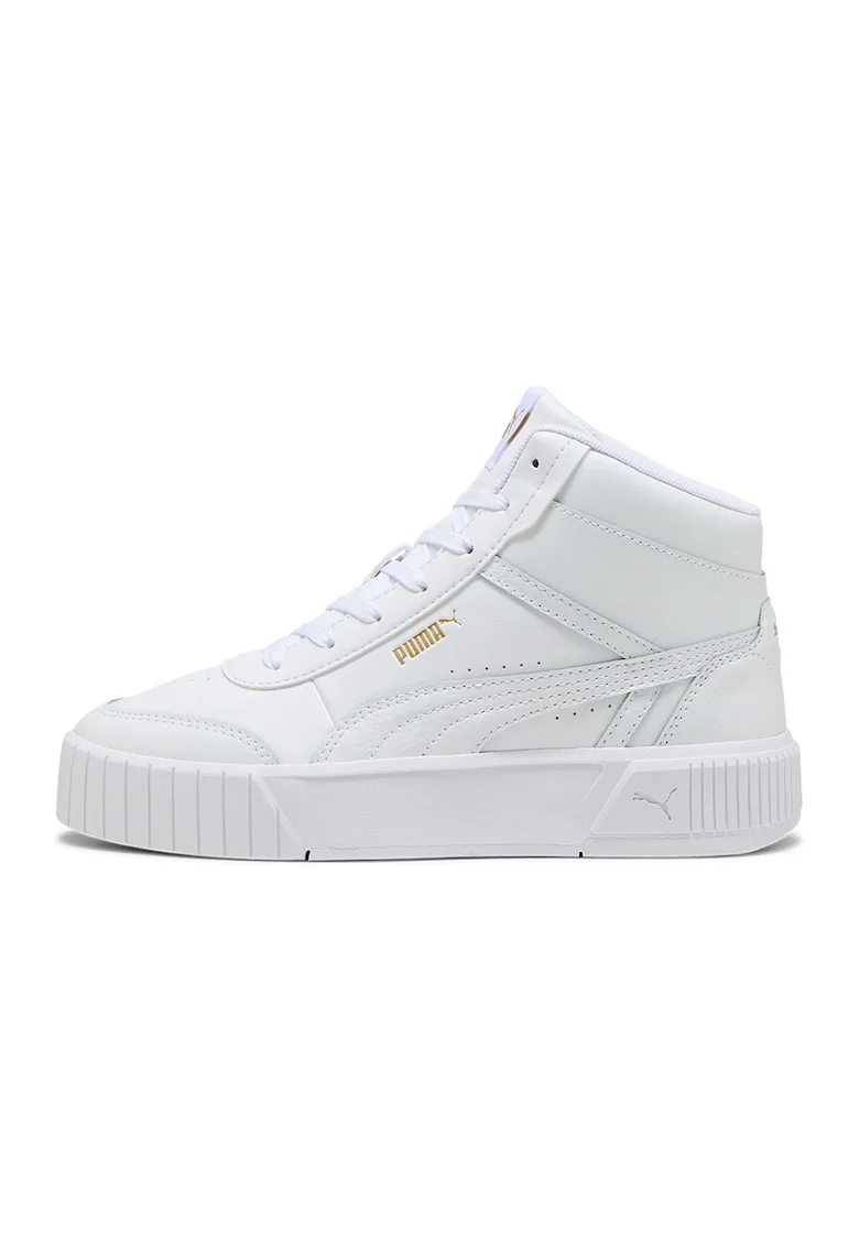 Pantofi sport mid-cut din piele Carina MIa, Alb optic