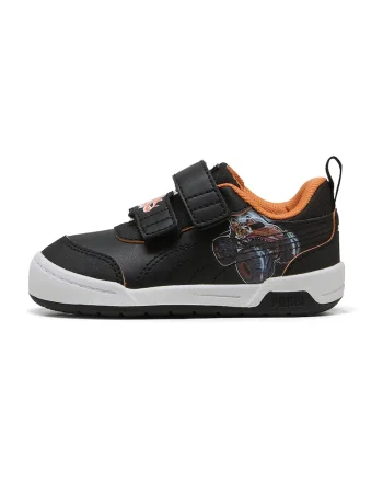 Pantofi sport Multiflex 2 de piele ecologica cu imprimeu Monster Truck, Negru/Portocaliu