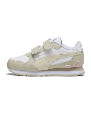 Pantofi sport ST Runner v4 cu inchidere velcro, Alb/Bej deschis