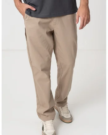 Pantaloni drepti cu buzunare multiple, Maro taupe deschis
