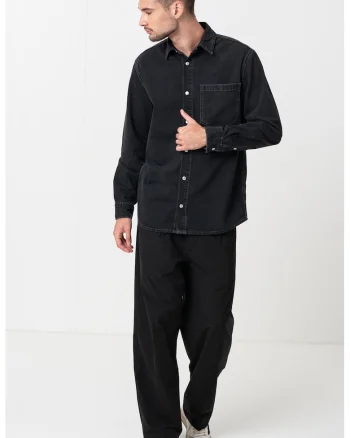Pantaloni cu croiala dreapta Riko, Negru