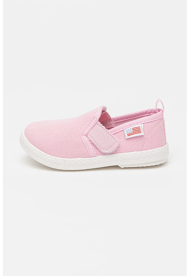 Tenisi din material textil cu inchidere velcro, Roz deschis