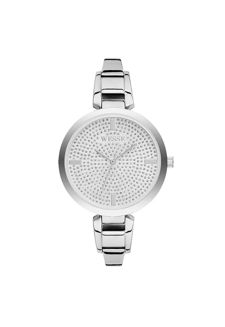 Ceas dama  model WWL101403A, otel, gri, 36x7mm, rezistent la apa 5 ATM, cu cristale Swarovski